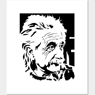 Albert Einstein black and white Posters and Art